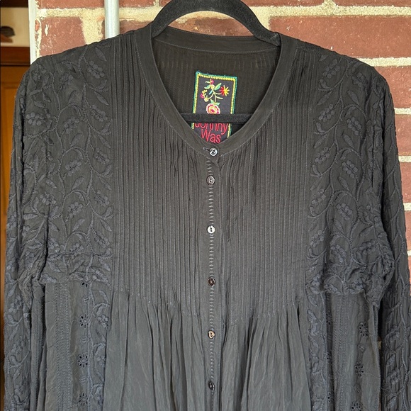 Johnny Was Black tunic eyelet Dress - Picture 2 of 7